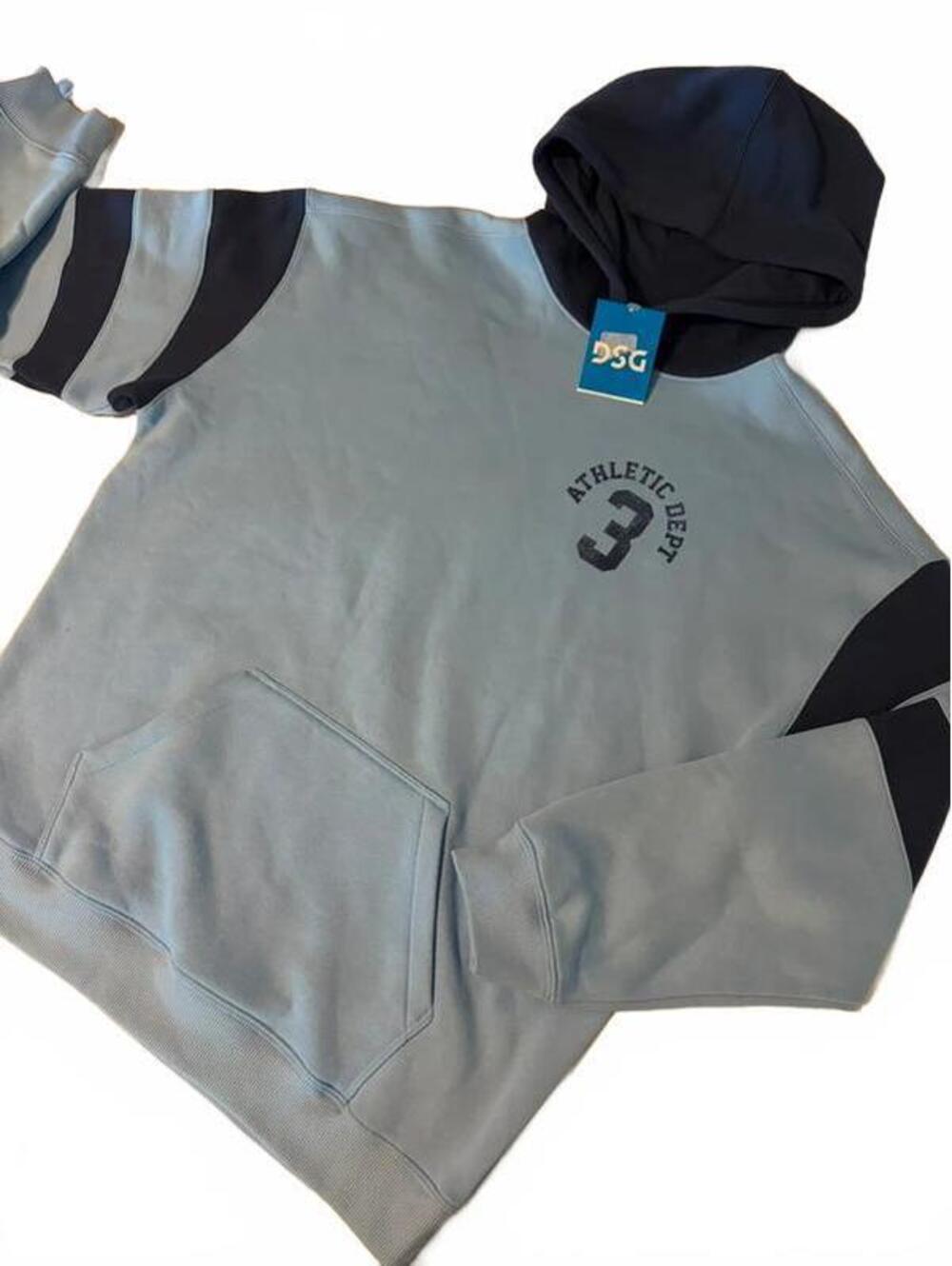 DSG Athletic Dept 3 Light Blue and Navy Hoodie Sweatshirt
